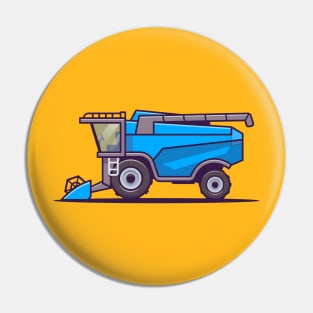 Tractor Farm Cartoon Illustration Pin