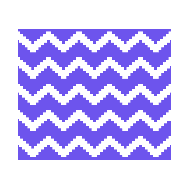 Zigzag geometric pattern - blue and white. by kerens