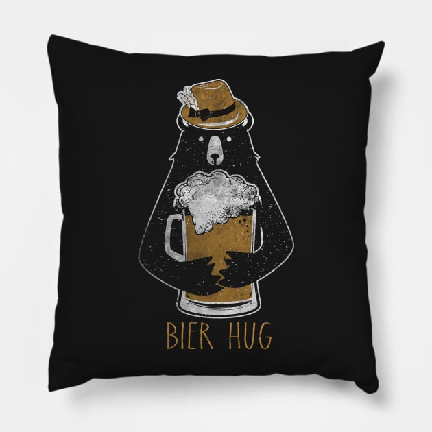 Funny Oktoberfest Bier Beer Bear Hug German Party Pillow by bigraydesigns