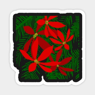 Poinsettias and Palms Magnet