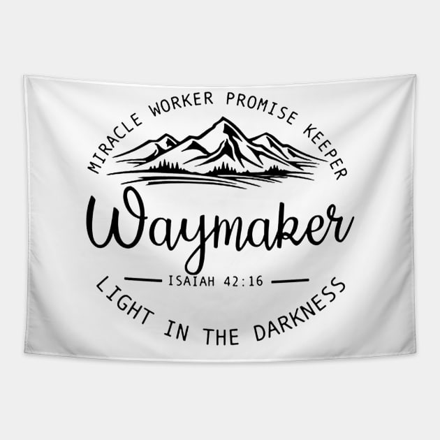 Waymaker Miracle Worker Promise Tapestry by eraillustrationart