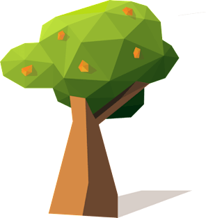 Low Poly Orange Tree Magnet