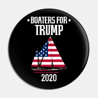 Sailboat Boaters For Trump 2020 Graphic Design Pin