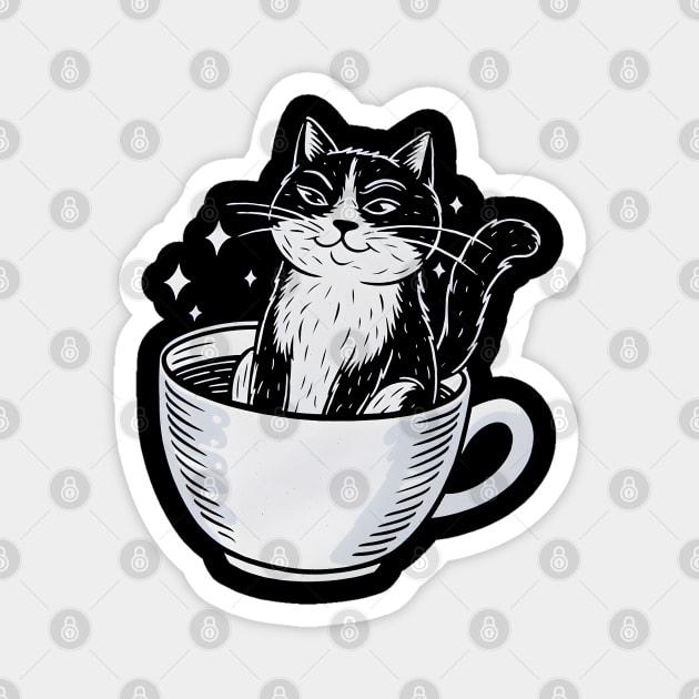 Cat in a Cup Magnet by MakerMind8.2