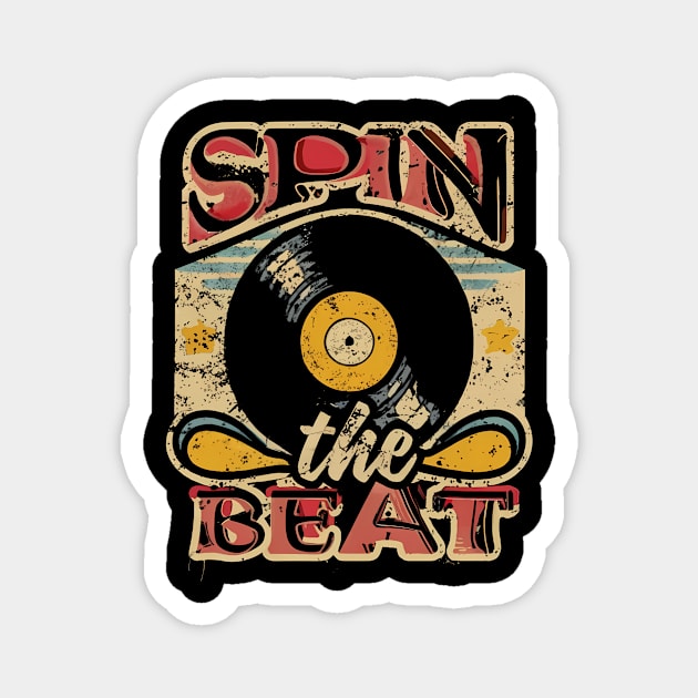 Spin the Beat - Vinyl Record Magnet by Teeium