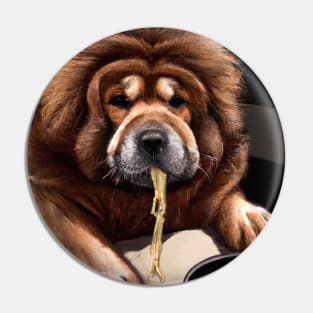 Dog eats Ramen Pin