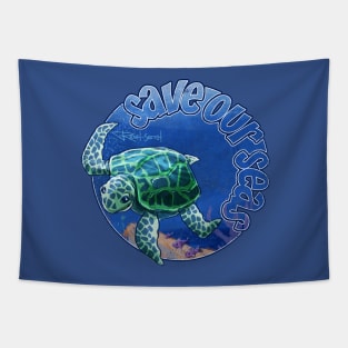 Save Our Seas - Caribbean Sea Turtle Tapestry