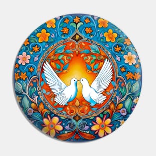 Peace and Harmony Doves Pin