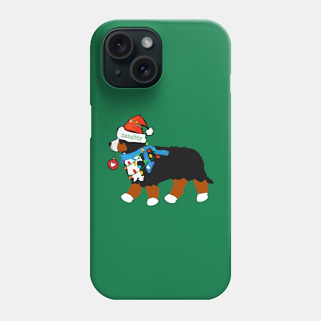 Naughty Christmas Bernese Mountain Dog Phone Case by emrdesigns