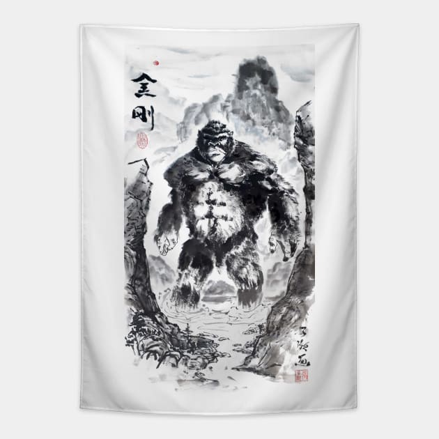 King Kong on Water Tapestry by Huluhua