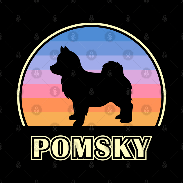 Pomsky Vintage Sunset Dog by millersye
