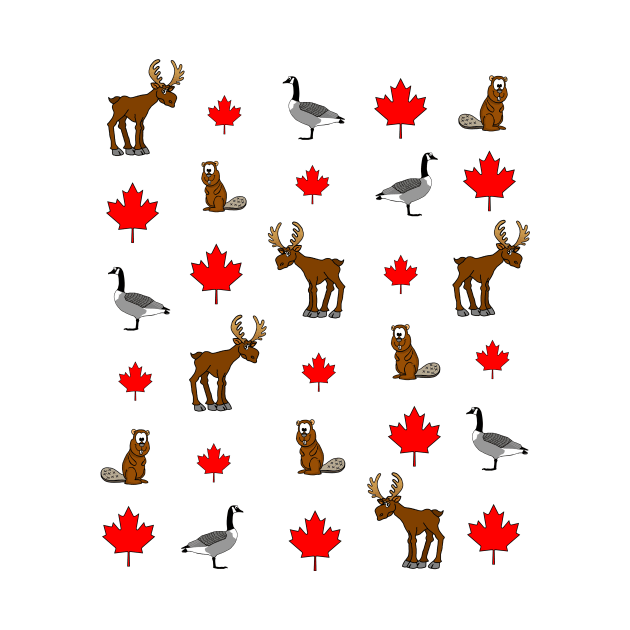 Canadian Animals and Maple Leafs by imphavok