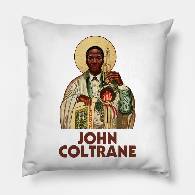 John Coltrane Holy Saxophone Pillow by UyabHebak