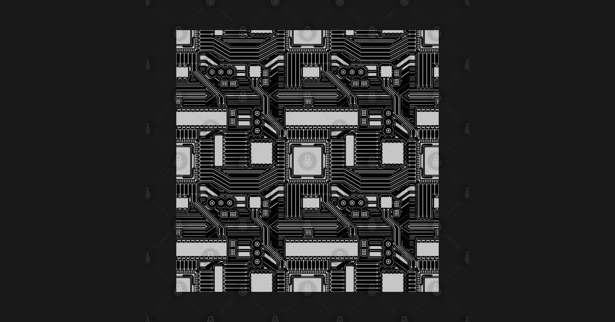 Black & White motherboard - Geek - Sticker | TeePublic