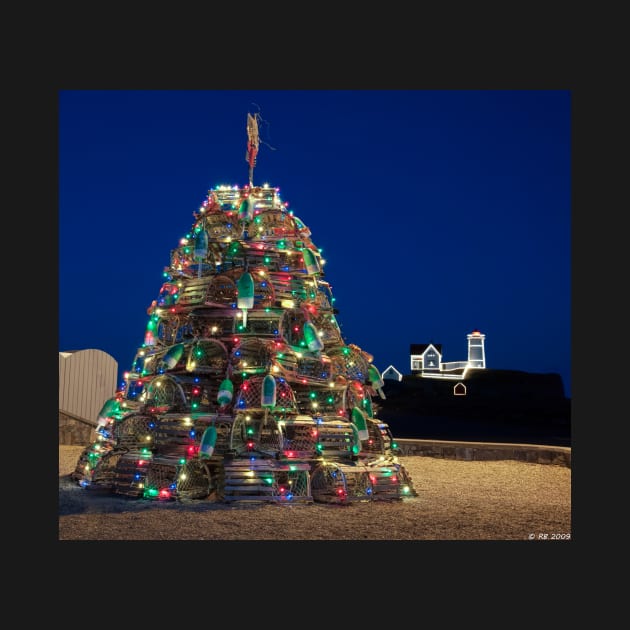 Maine Lobsta Trap Nubble Christmas by BeanME