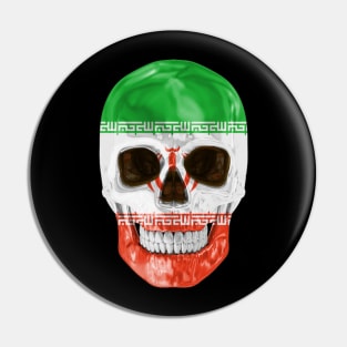 Iran Flag Skull - Gift for Iranian Persian With Roots From Iran Pin