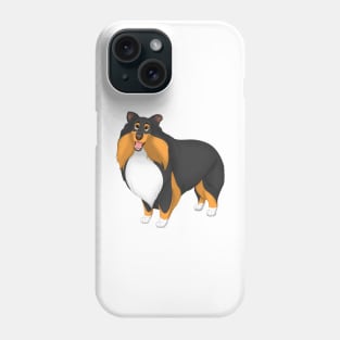 White, Black & Tan Shetland Sheepdog Dog Sheltie Phone Case