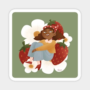 strawberry flower Magnet