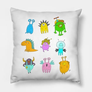 Quirky Monsters Pillow