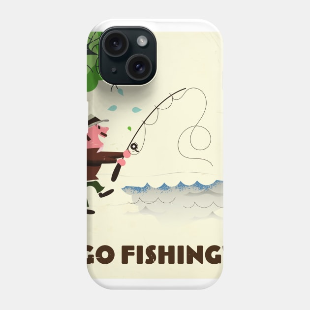 Go fishing cartoon. Phone Case by nickemporium1