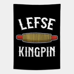 Funny Norwegian Lefse King Rolling Pin Tapestry