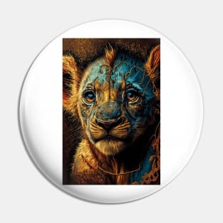 Vibrant lion cub print for your home decor Pin