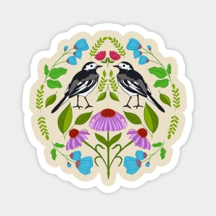 Wagtail Folk Illustration Magnet