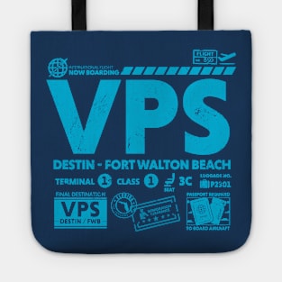 Vintage Destin Fort Walton Beach VPS Airport Code Travel Day Retro Travel Tag Florida Tote