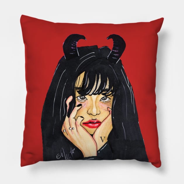 Devil Girl Pillow by virakkuma