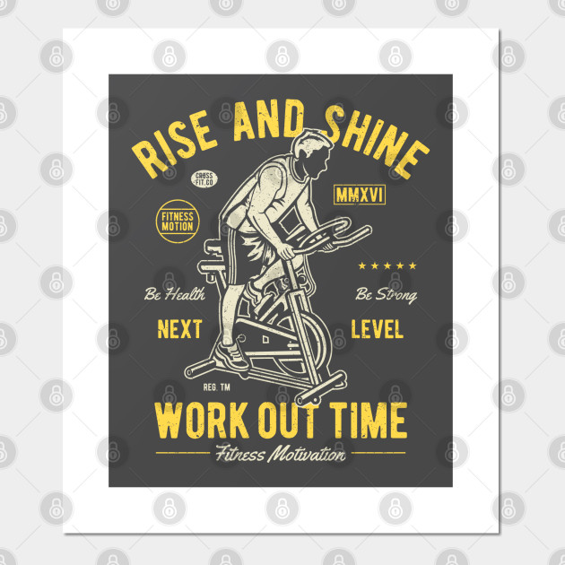 Rise And Shine Workout Time Vintage Design Workout Poster Und