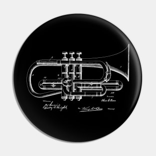 Valve Musical Instrument Vintage Patent Drawing Pin