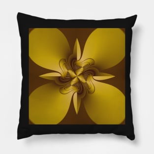 Golden geometrical abstract pattern filling the frame. Pillow