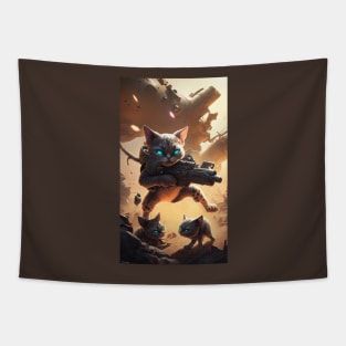 Action Cat Tapestry