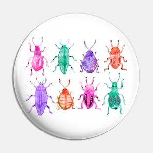 Watercolor Beetles Pin