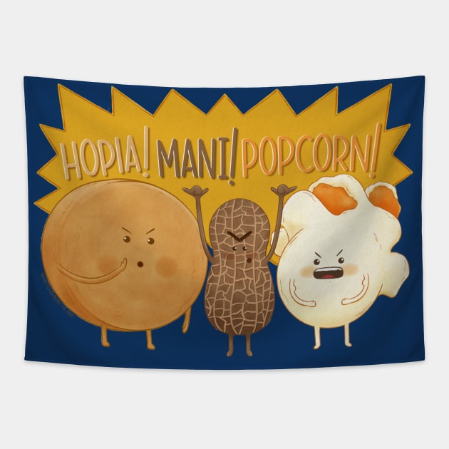 Hopia Mani Popcorn Gang Tapestry by Sketchbook ni Abi