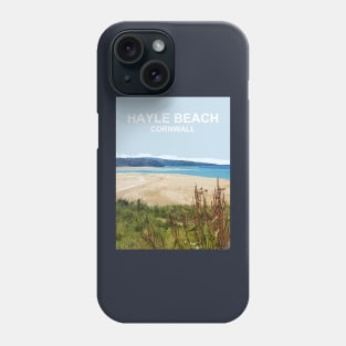 Hayle Beach, St Ives Bay Cornwall. Cornish gift. Travel poster Phone Case