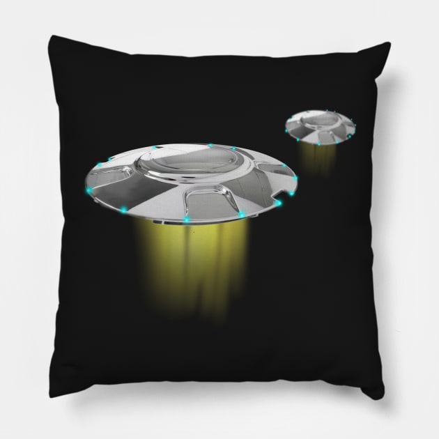 Space Ships Pillow by Elizabeths-Arts