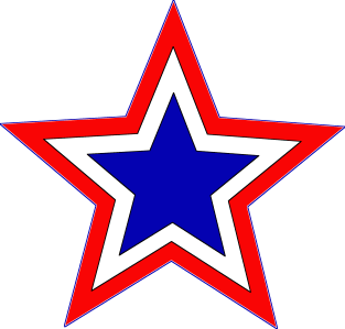 red white and blue star Magnet