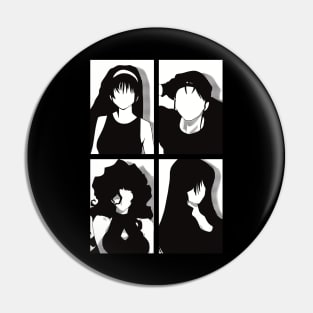 All The Main Characters In Golden Boy Anime In A Black And White Kawaii Minimalist Pop Art Design Pin