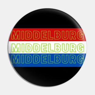 Middelburg City in Netherlands Flag Colors Stripes Pin