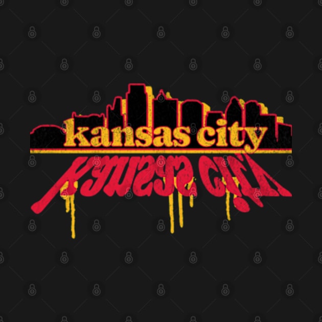 Kansas City Football Red Gold Cityscape Travel Missouri by Lavender Celeste