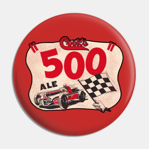 Cook's 500 Ale Beer Retro Defunct Breweriana Pin by darklordpug