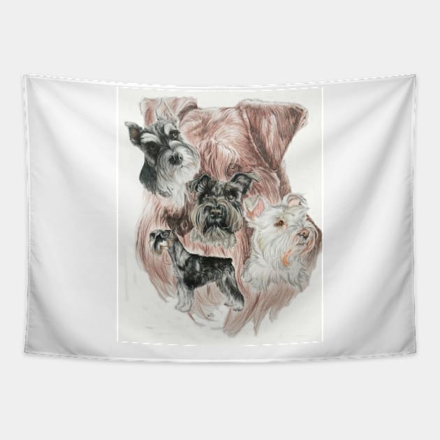 Miniature Schnauzer Medley Tapestry by BarbBarcikKeith