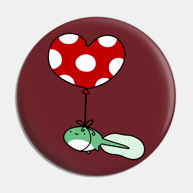 Heart Balloon Tadpole Pin by saradaboru