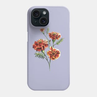 Marigold Flowers Watercolor Painting Phone Case