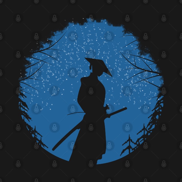 Samurai in night star by berwies