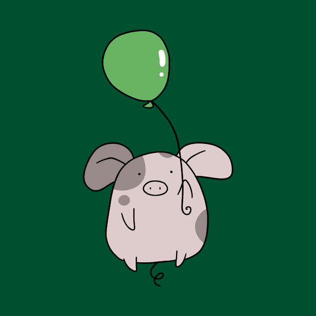 Green Balloon Spotted Pig by saradaboru