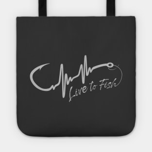 Live to Fish Heartbeat Logo Tote