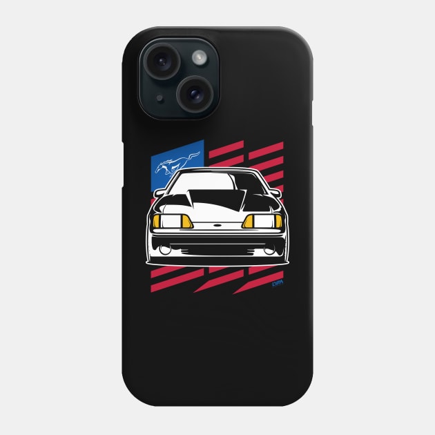 Foxbody Ford Mustang GT US Flag Phone Case by LYM Clothing