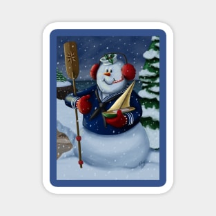 Navy Sailor Snowman Magnet